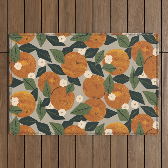 Orange Bouquet Outdoor Rug Gallery Image 1