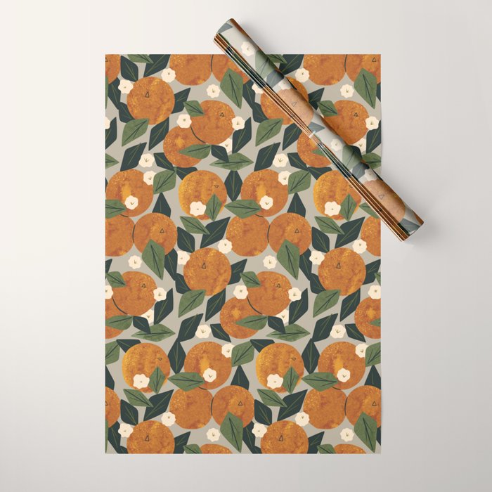 Orange Bouquet Wrapping Paper Gallery Image 1