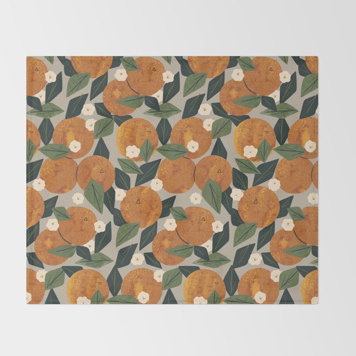 Orange Bouquet Throw Blanket Gallery Image 2