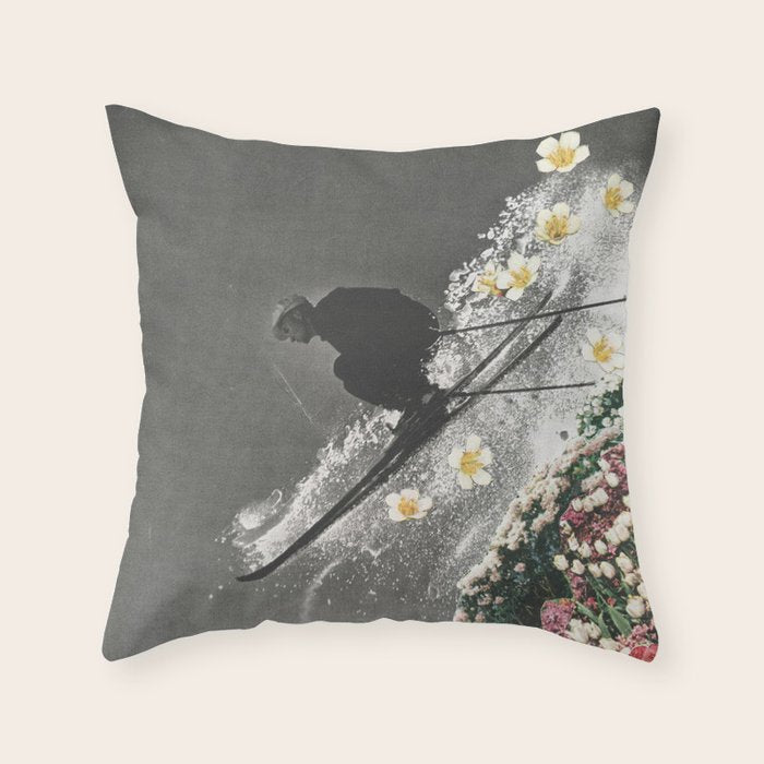 Spring Skiing Throw Pillow Gallery Image 6