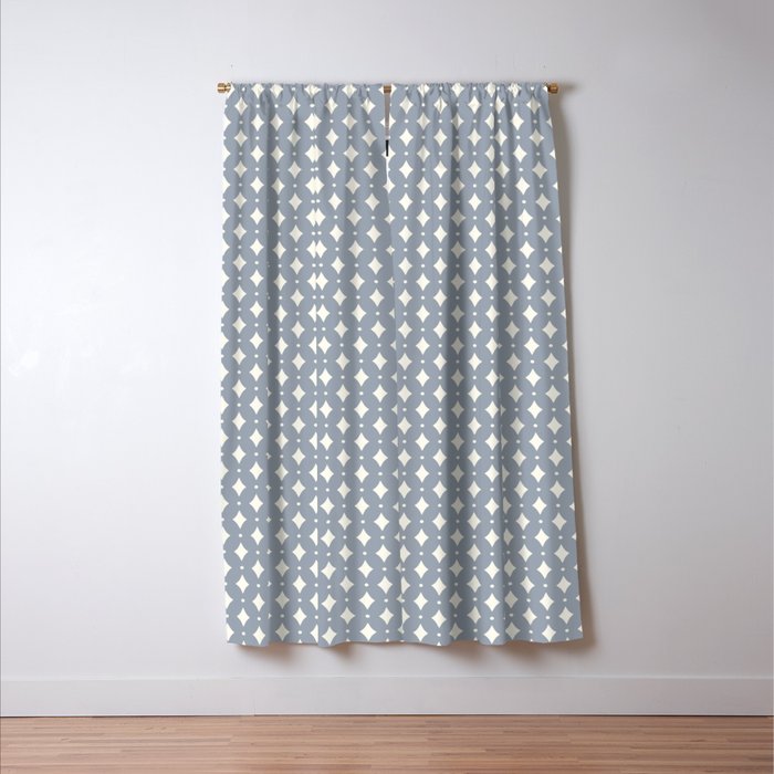 Vintage Stars XV Grey Blue Window Curtain Gallery Image 3