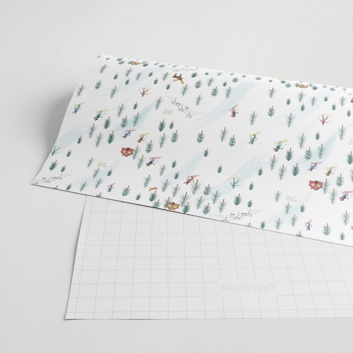Alpine Ski Slopes Wrapping Paper Gallery Image 2