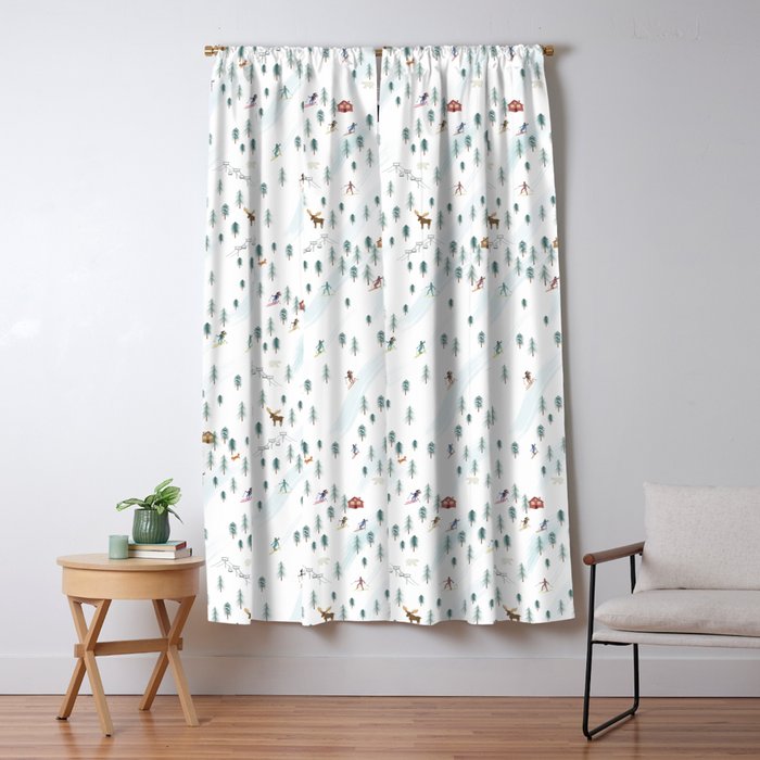Alpine Ski Slopes Window Curtain Gallery Image 1