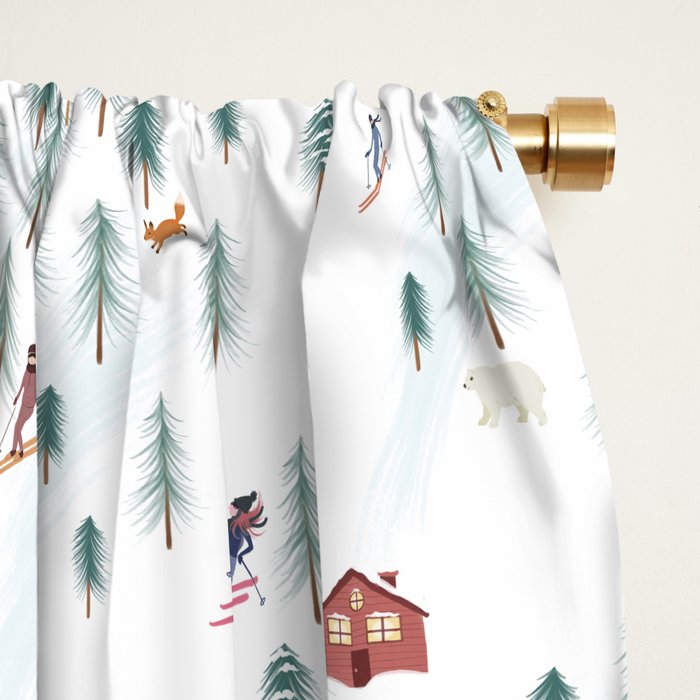 Alpine Ski Slopes Window Curtain Gallery Image 2