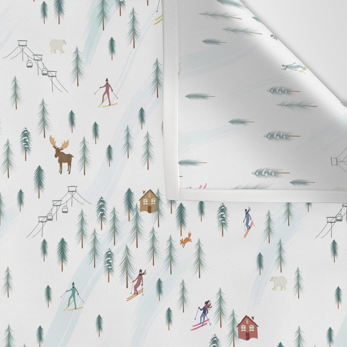 Alpine Ski Slopes Wall Tapestry Gallery Image 3