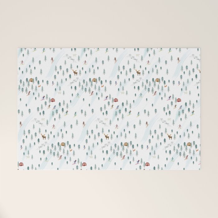 Alpine Ski Slopes Welcome Mat Gallery Image 1