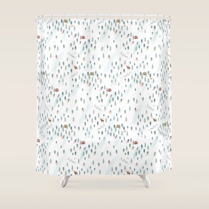 Alpine Ski Slopes Shower Curtain Gallery Image 1