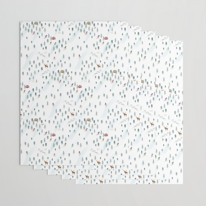 Alpine Ski Slopes Wrapping Paper Gallery Image 3