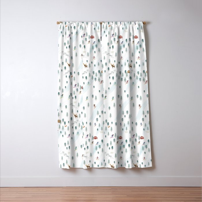 Alpine Ski Slopes Window Curtain Gallery Image 3