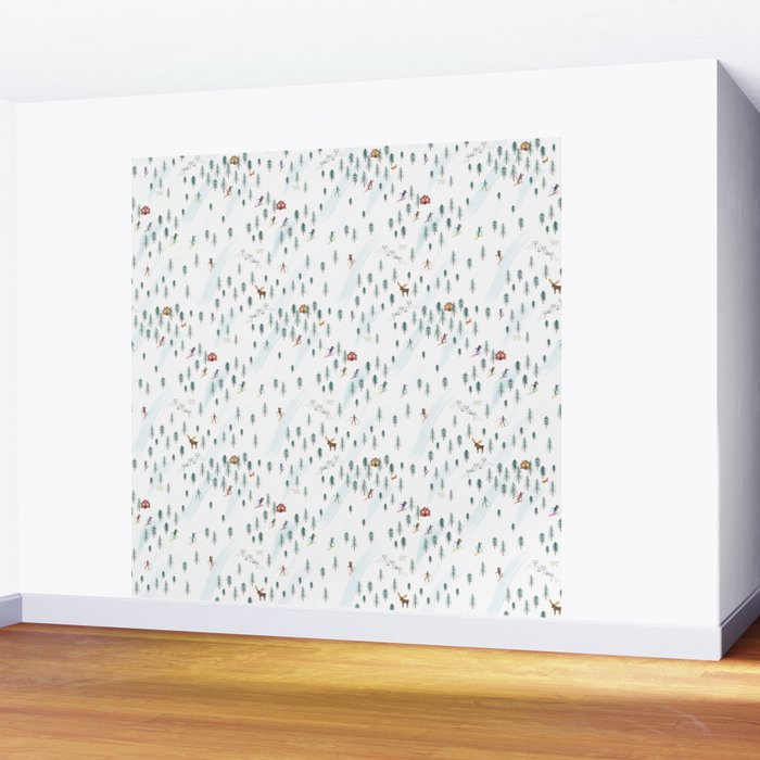 Alpine Ski Slopes Wall Mural Gallery Image 2