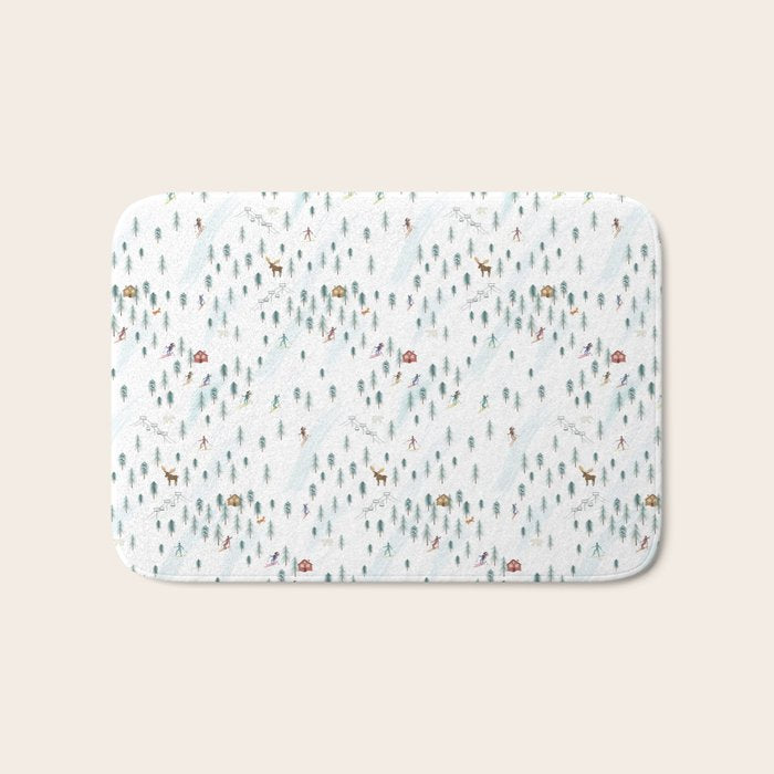 Alpine Ski Slopes Bath Mat Gallery Image 1