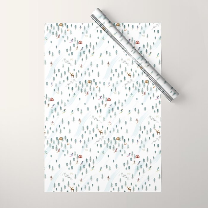 Alpine Ski Slopes Wrapping Paper Gallery Image 1
