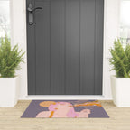 Woman Smoking Daisy Flowers Welcome Mat Gallery Image 3