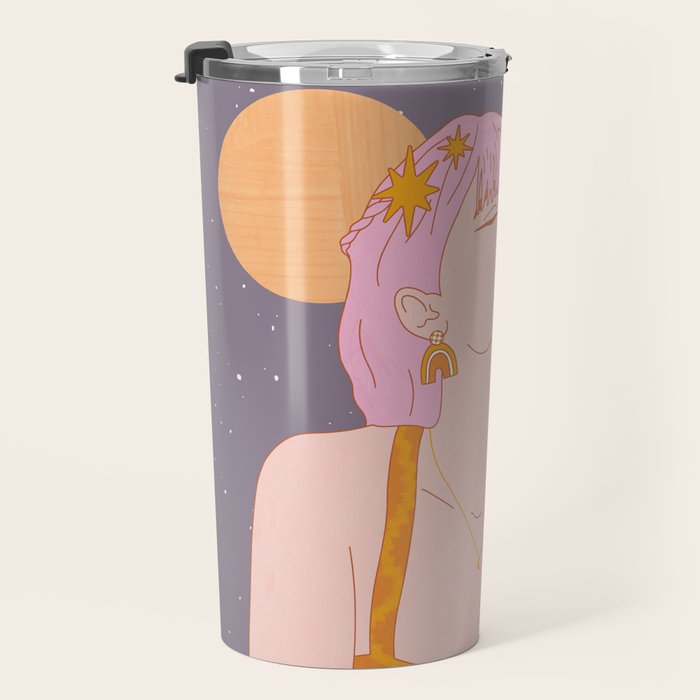 Woman Smoking Daisy Flowers Travel Mug Gallery Image 3