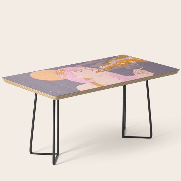 Woman Smoking Daisy Flowers Coffee Table Gallery Image 1