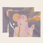Woman Smoking Daisy Flowers Placemat Gallery Image 1
