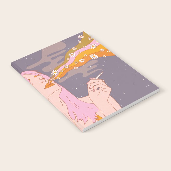 Woman Smoking Daisy Flowers Notebook Gallery Image 1