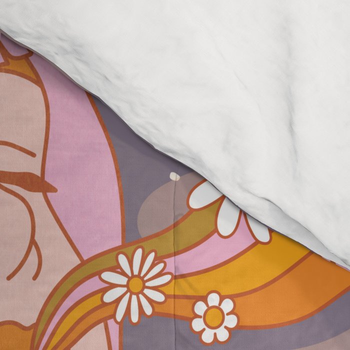 Woman Smoking Daisy Flowers Comforter Gallery Image 4