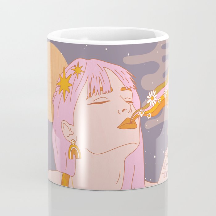Woman Smoking Daisy Flowers Coffee Mug Gallery Image 4