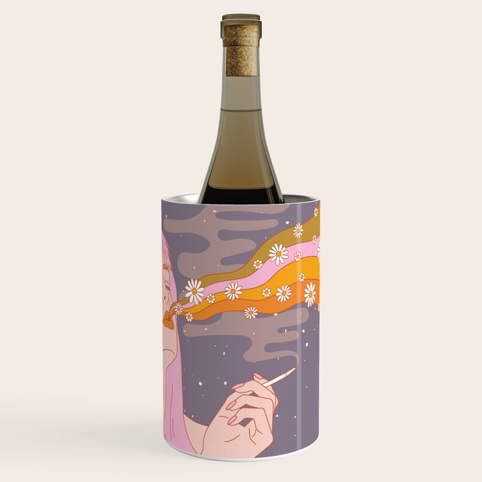 Woman Smoking Daisy Flowers Wine Chiller Gallery Image 3