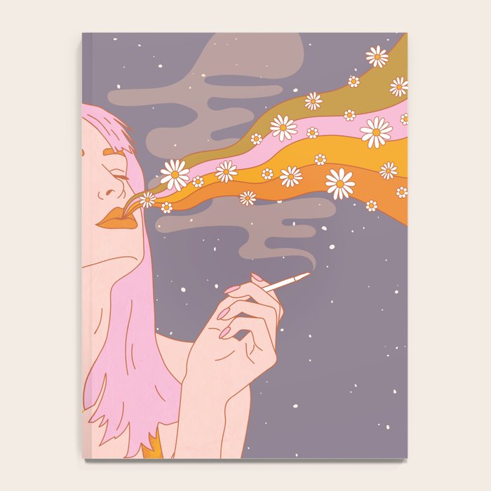 Woman Smoking Daisy Flowers Notebook Gallery Image 4