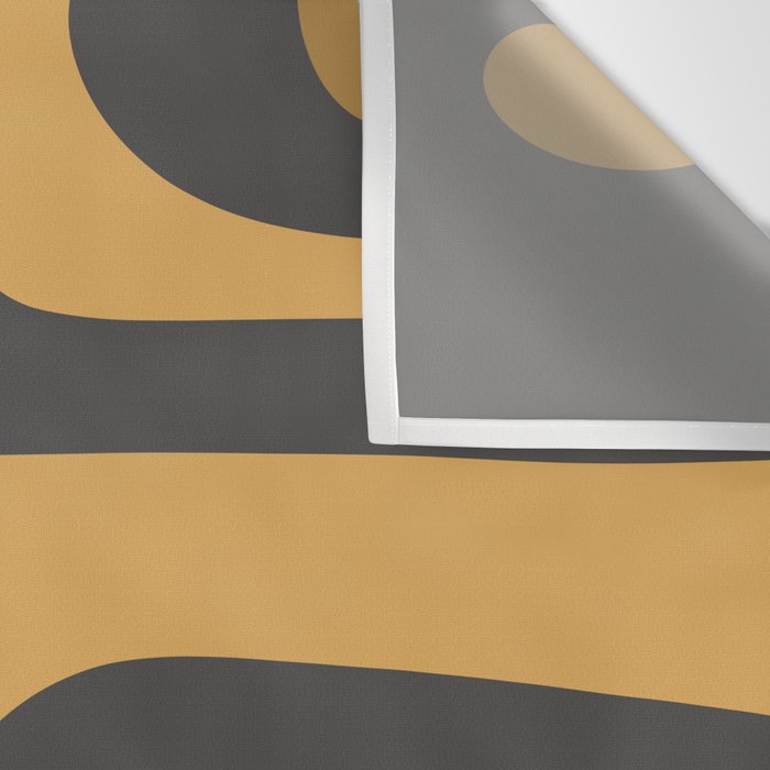 Mid-Century Modern Piquet Minimalist Abstract Pattern in Charcoal Gray, Muted Mustard Gold, and Cream Wall Tapestry Gallery Image 3