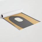 Mid-Century Modern Piquet Minimalist Abstract Pattern in Charcoal Gray, Muted Mustard Gold, and Cream Yoga Mat Gallery Image 2