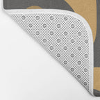 Mid-Century Modern Piquet Minimalist Abstract Pattern in Charcoal Gray, Muted Mustard Gold, and Cream Bath Mat Gallery Image 2
