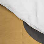Mid-Century Modern Piquet Minimalist Abstract Pattern in Charcoal Gray, Muted Mustard Gold, and Cream Comforter Gallery Image 4