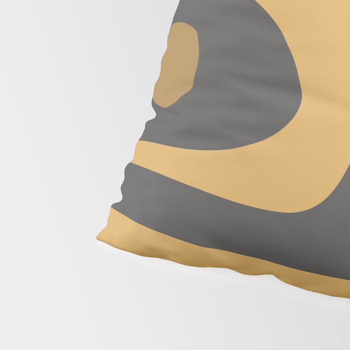 Mid-Century Modern Piquet Minimalist Abstract Pattern in Charcoal Gray, Muted Mustard Gold, and Cream Pillow Sham Gallery Image 4