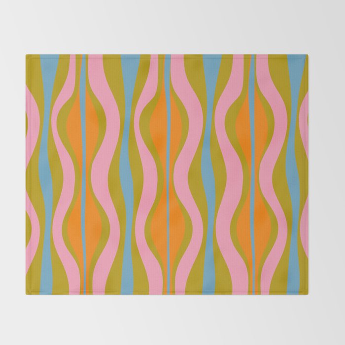 Retro Hourglass Abstract Groovy Colorful Eclectic Pattern Throw Blanket Gallery Image 2