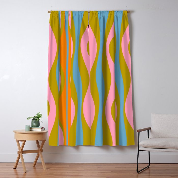 Retro Hourglass Abstract Groovy Colorful Eclectic Pattern Window Curtain Gallery Image 5