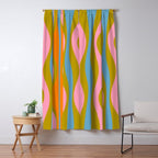 Retro Hourglass Abstract Groovy Colorful Eclectic Pattern Window Curtain Gallery Image 5
