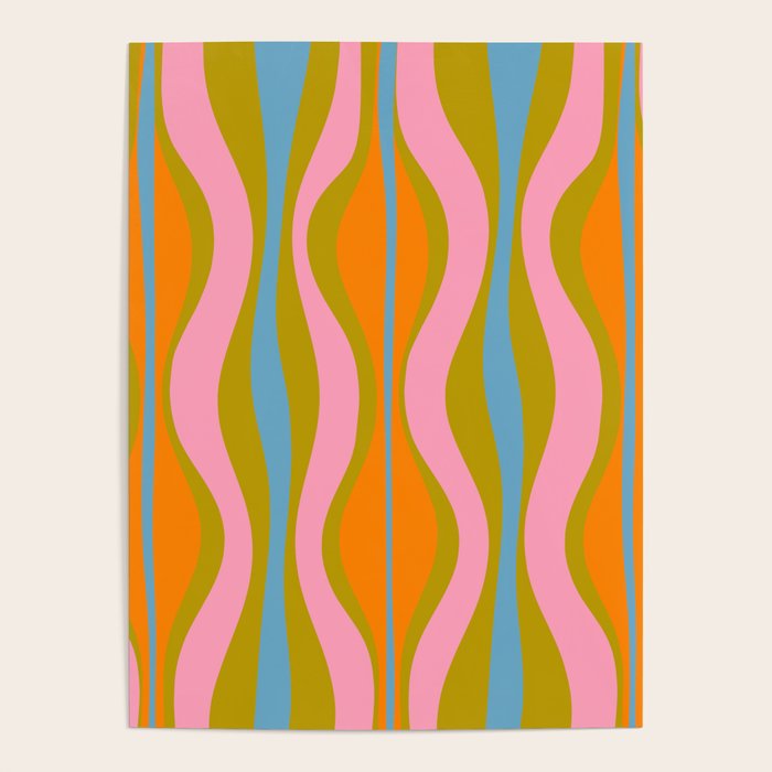 Retro Hourglass Abstract Groovy Colorful Eclectic Pattern Poster Gallery Image 4