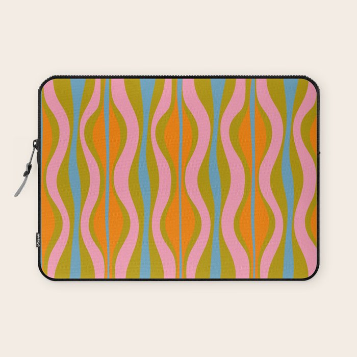 Retro Hourglass Abstract Groovy Colorful Eclectic Pattern Laptop Sleeve Gallery Image 1