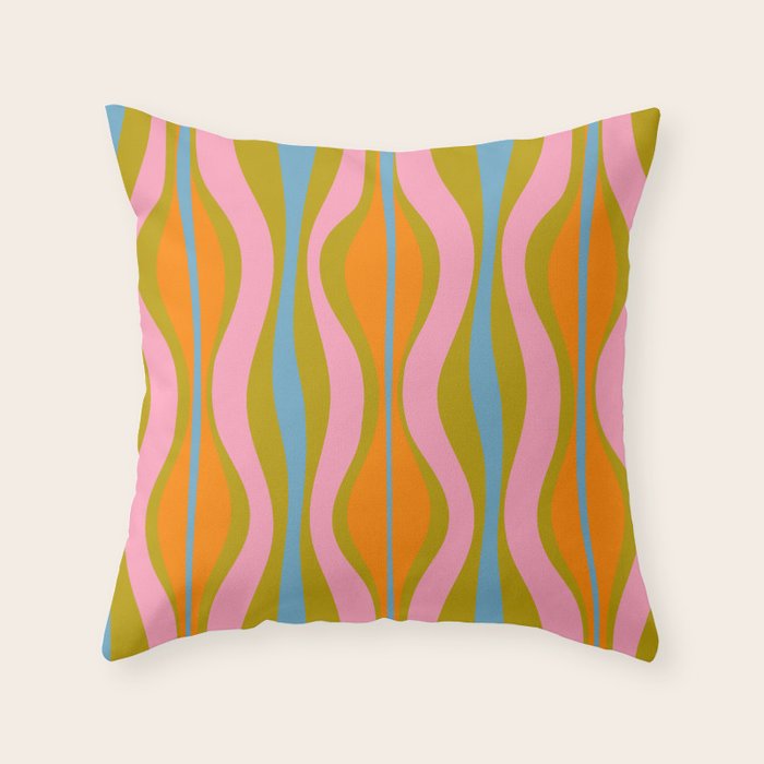 Retro Hourglass Abstract Groovy Colorful Eclectic Pattern Throw Pillow Gallery Image 6