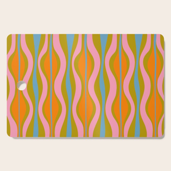 Retro Hourglass Abstract Groovy Colorful Eclectic Pattern Cutting Board Gallery Image 1