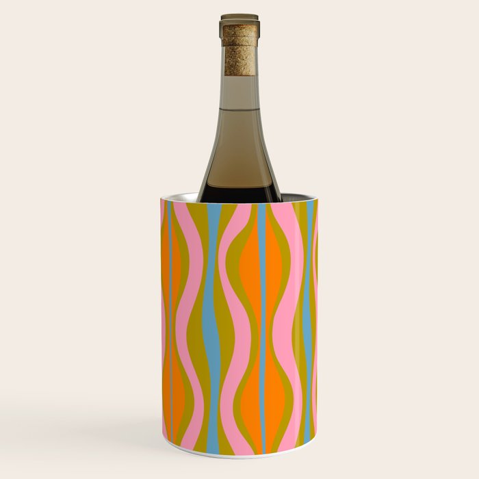 Retro Hourglass Abstract Groovy Colorful Eclectic Pattern Wine Chiller Gallery Image 2