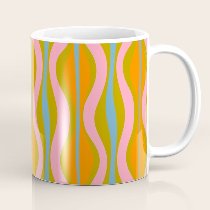 Retro Hourglass Abstract Groovy Colorful Eclectic Pattern Coffee Mug Gallery Image 1