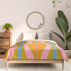 Retro Hourglass Abstract Groovy Colorful Eclectic Pattern Comforter Gallery Image 3
