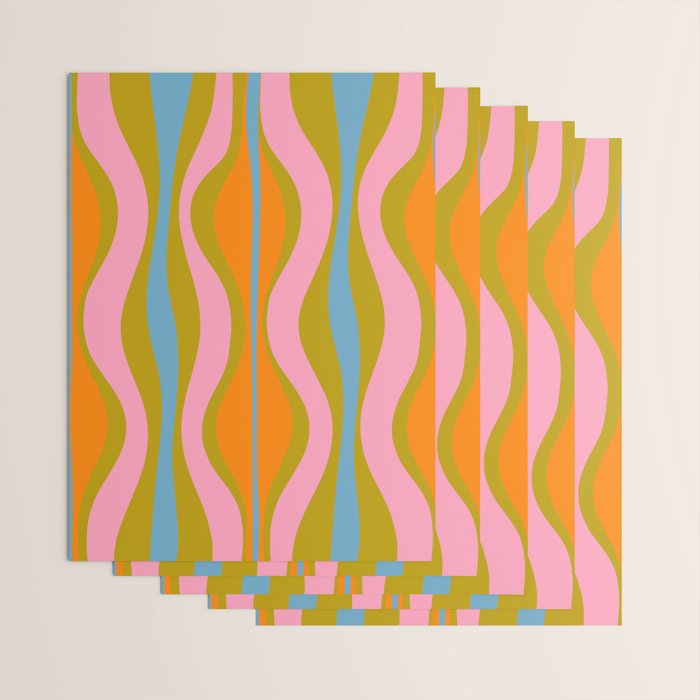 Retro Hourglass Abstract Groovy Colorful Eclectic Pattern Wrapping Paper Gallery Image 3