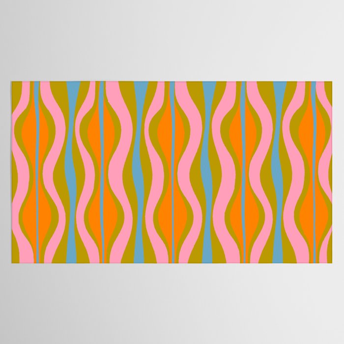 Retro Hourglass Abstract Groovy Colorful Eclectic Pattern Tablecloth Gallery Image 2