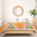 Retro Hourglass Abstract Groovy Colorful Eclectic Pattern Duvet Cover Gallery Image 3