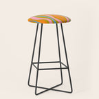 Retro Hourglass Abstract Groovy Colorful Eclectic Pattern Stool Gallery Image 1
