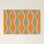Retro Hourglass Abstract Groovy Colorful Eclectic Pattern Welcome Mat Gallery Image 1