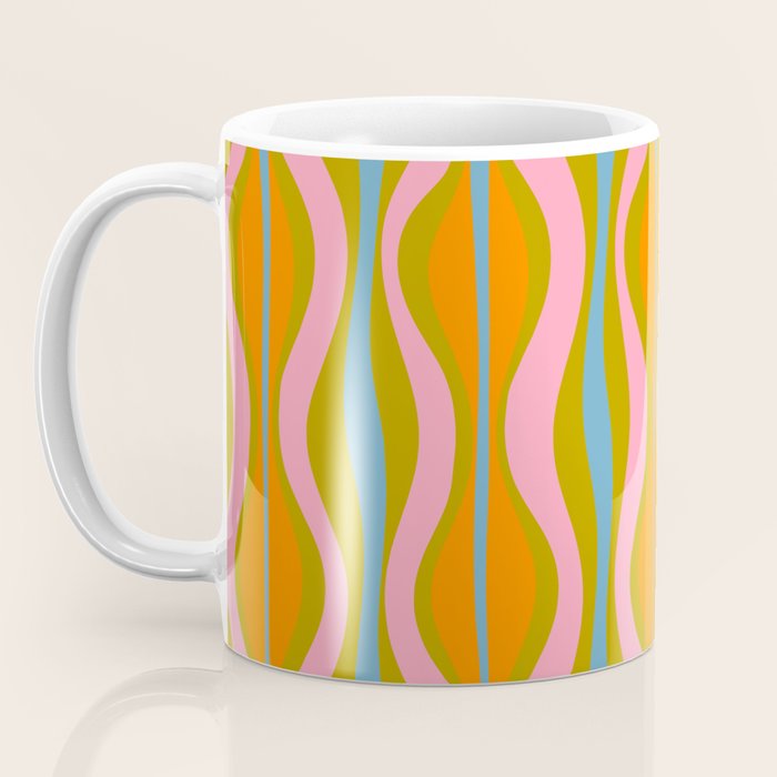 Retro Hourglass Abstract Groovy Colorful Eclectic Pattern Coffee Mug Gallery Image 3