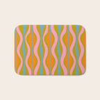 Retro Hourglass Abstract Groovy Colorful Eclectic Pattern Bath Mat Gallery Image 1