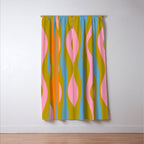 Retro Hourglass Abstract Groovy Colorful Eclectic Pattern Window Curtain Gallery Image 3
