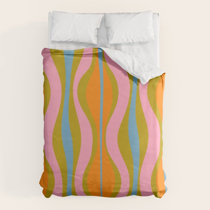 Retro Hourglass Abstract Groovy Colorful Eclectic Pattern Duvet Cover Gallery Image 1