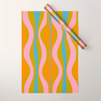 Retro Hourglass Abstract Groovy Colorful Eclectic Pattern Wrapping Paper Gallery Image 1